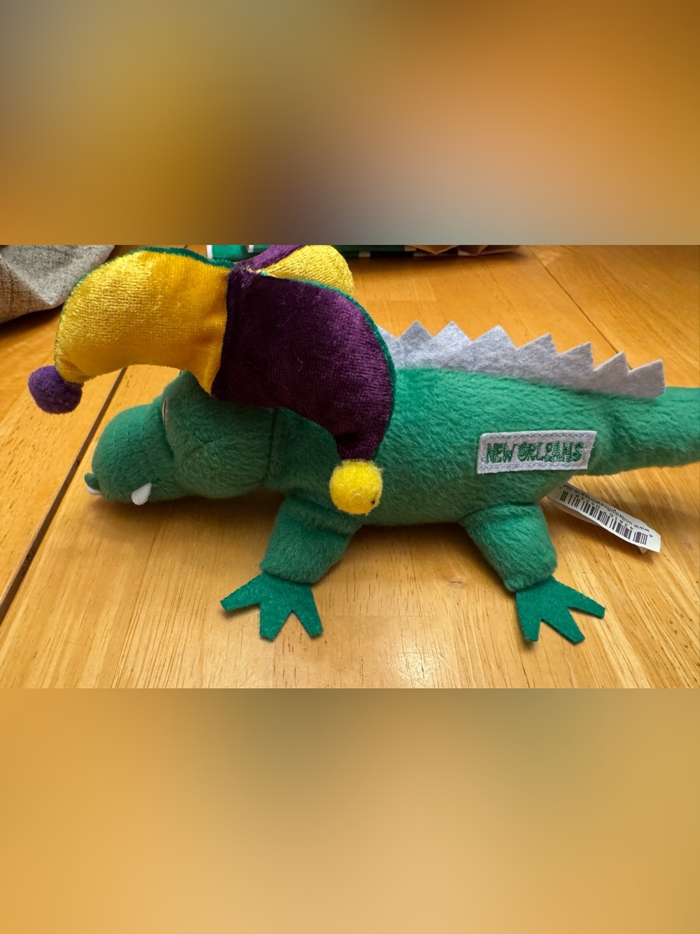 Small New Orleans Mardi Gras Alligator Stuffed Animal Jester Plush